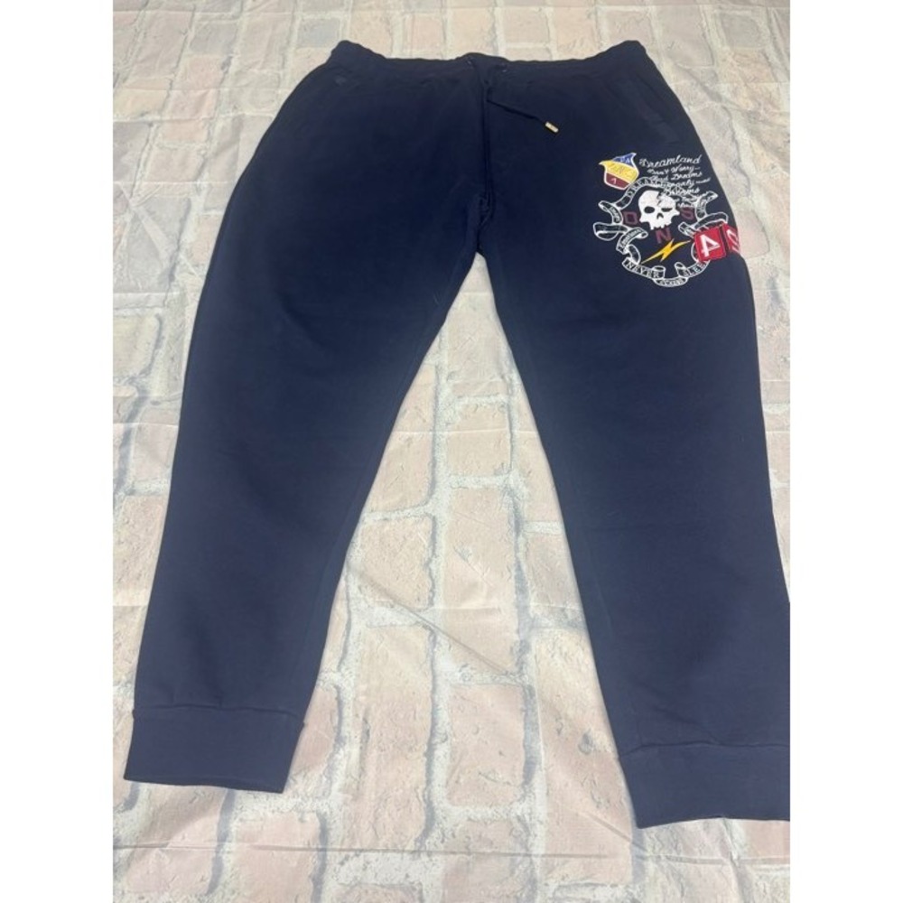 SWITCH‎ REMARKABLE Navy Blue Graphic Sweatpants Big Tall 4XL